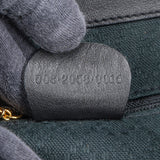 Gucci Noir Calfskin Leather Bamboo Backpack