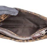 Fendi Monogram FF Zucca Baguette Buckle Canvas Small Shoulder Bag