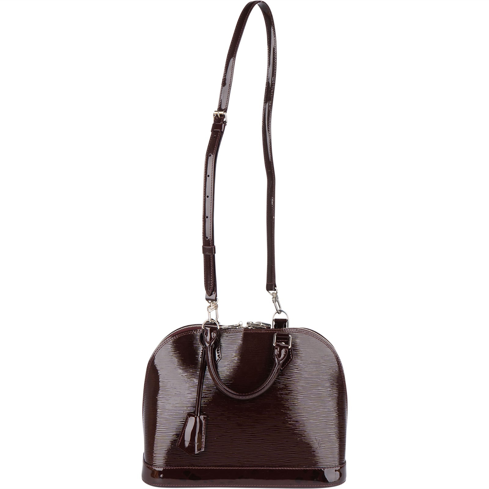 Louis Vuitton Burgundy Vernis Epi Leather Alma PM Handbag - vintageandkickz
