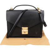 Louis Vuitton Noir Epi Leather Monceau Handbag