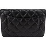 Chanel Quilted Lambskin Palladium Wallet On Chain Crossbody Bag