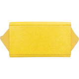 Celine Yellow Grained Leather Trapeze Handbag