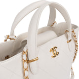 [Chanel Stitching Caviar Leather Small Bowling Handbag