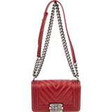 Chanel Chevron Lambskin Small Boy Single Flap Crossbody Bag