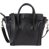 Celine Drummed Calfskin Nano Luggage Crossbody Handbag