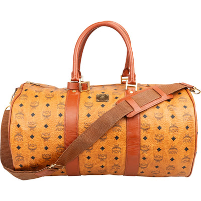 MCM Monogram Visetos Boston Travel Bag 50