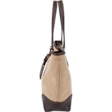 Prada Canvas Jacquard Emblem Tote Shoulder Bag