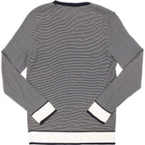 Louis Vuitton Navy Striped Knit V-Neck Sweater (M)