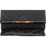 Gucci Monogram GG Canvas Bamboo Clutch Bag