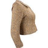 Chanel Multicolor Wool Draped Lapel Herringbone Scarf Jacket (FR 34 / DE 32)