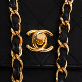 Chanel Quilted Lambskin 24K Gold Half Moon Single Flap Shoulder Bag