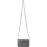 Chanel Quilted Metallic Lambskin Leather Wallet On Chain Crossbody Bag