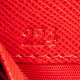 Prada Red Saffiano Leather Zip Around Wallet