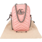 Gucci Matelassé Leather GG Marmont Mini Vertical Crossbody Bag