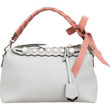 Fendi Blue Leather Mini Pearl Embellished By The Way Handbag