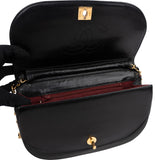 Chanel Quilted Lambskin Half Moon 24K Gold Single Flap Shoulder Bag