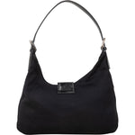 Fendi Black Jersey Mama Baguette Shoulder Bag - vintageandkickz