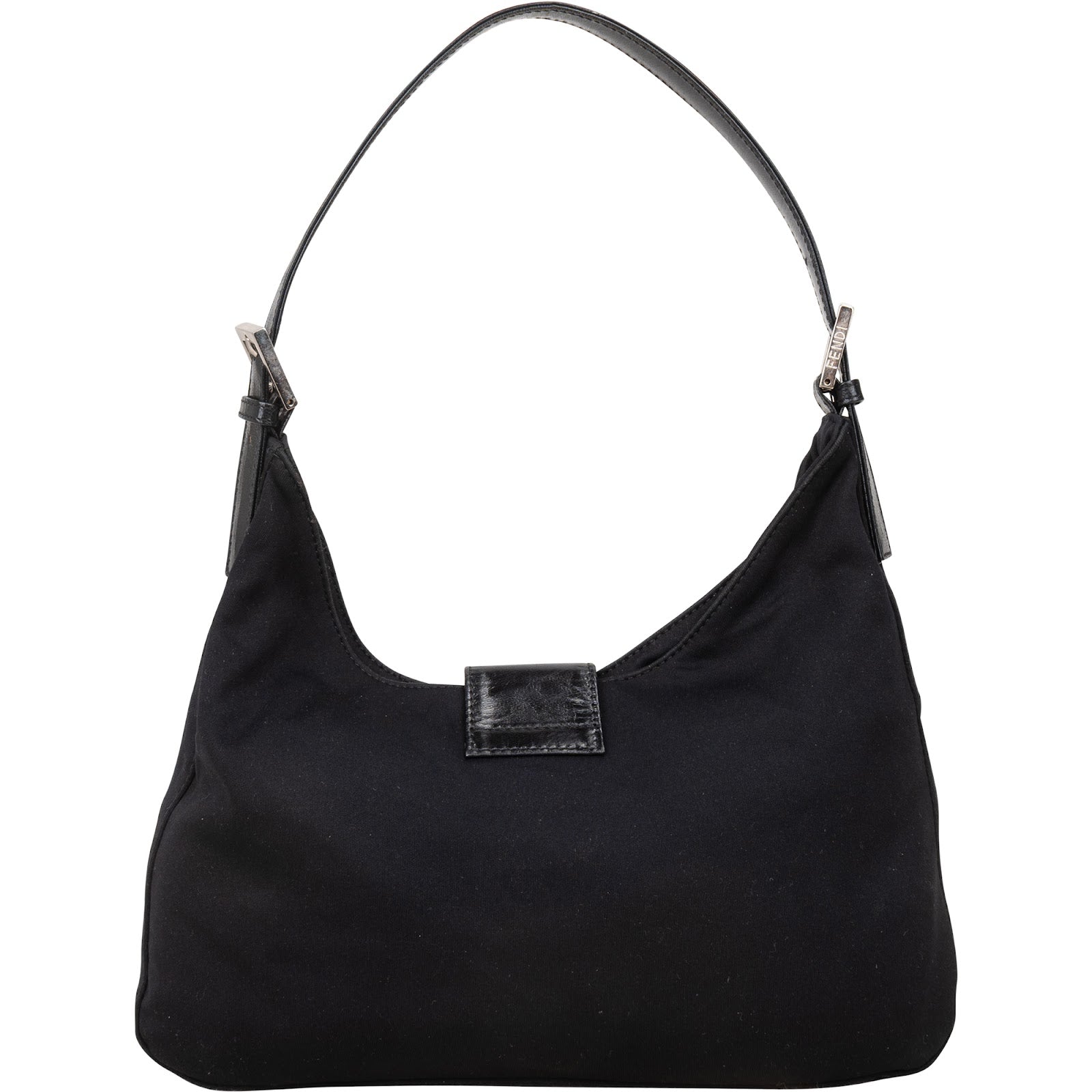 Fendi Black Jersey Mama Baguette Shoulder Bag - vintageandkickz
