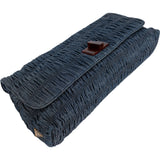 Prada Denim Gauffre Jumbo Clutch Bag