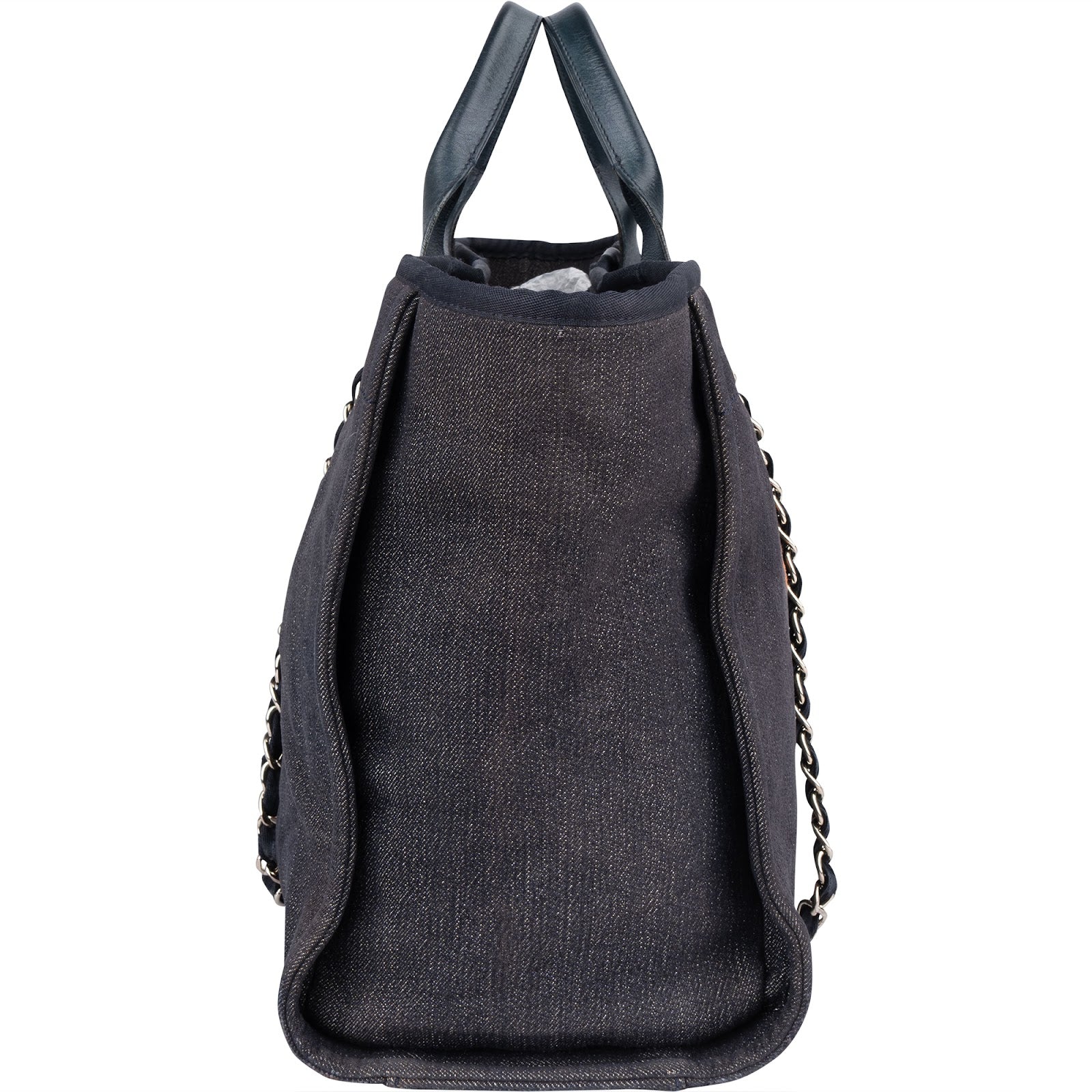 Chanel Denim Deauville Tote Shoulder Bag - vintageandkickz