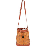 MCM Monogram Visetos Drawstring Bucket Crossbody Bag