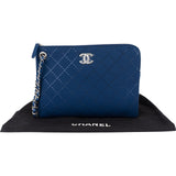 Chanel Monogram Stitching Nylon Mark Clutch