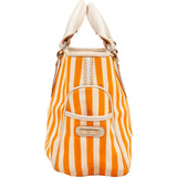 Celine Striped Canvas Boogie Handbag