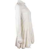 Louis Vuitton White Wool Broderie Anglaise Collar Blouse Dress (FR36)