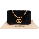 Gucci Chevron Velvet GG Marmont Small Crossbody Bag