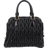 Miu Miu Black Matelassé Nappa Leather Top-Handle Handbag