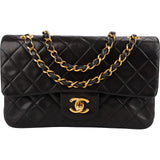 Chanel Quilted Lambskin 24K Gold Small Double Flap Shoulder Bag