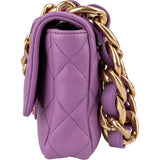 Chanel Quilted Lambskin Chunky Chain Rectangular Flap Shoulder Bag