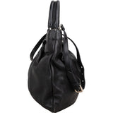 Prada Black Soft Calfskin Gathered Belt Hobo Handbag