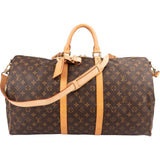 Louis Vuitton Monogram Canvas Keepall 55 Bandoulière Travel Bag