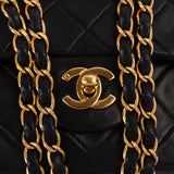 Chanel Quilted Lambskin 24K Gold Small Double Flap Crossbody Bag