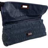 Prada Denim Gauffre Jumbo Clutch Bag