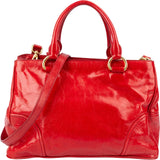 Miu Miu Red Leather Vitello Shine Tote Handbag