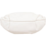 Prada White Soft Calf Leather Ruched Shoulder Bag