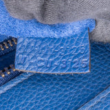 Céline Blue Drummed Calfskin Micro Luggage Handbag