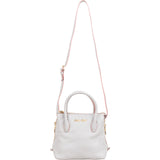 Miu Miu Grey Vitello Daino Leather Side Zip Small Tote Handbag