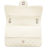 Chanel Quilted Caviar Leather Palladium Jumbo Double Flap Crossbody Bag