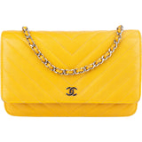 Chanel Chevron Caviar Leather Wallet on Chain Crossbody Bag