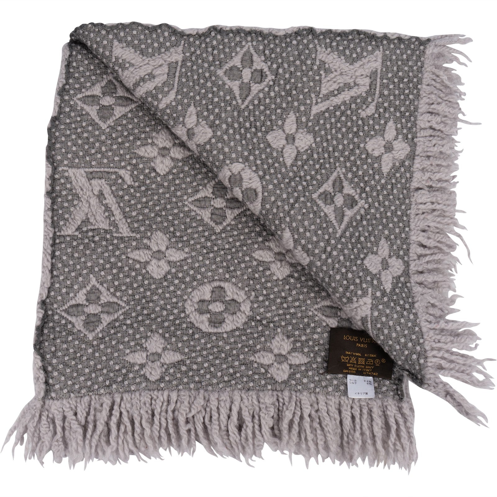 [🔄️B06 / F33] Louis Vuitton Wool Monogram Teddy Schal Scarf - vintageandkickz