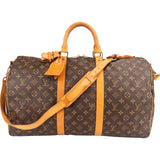 Louis Vuitton Monogram Canvas Keepall 50 Bandoulière Travel Bag