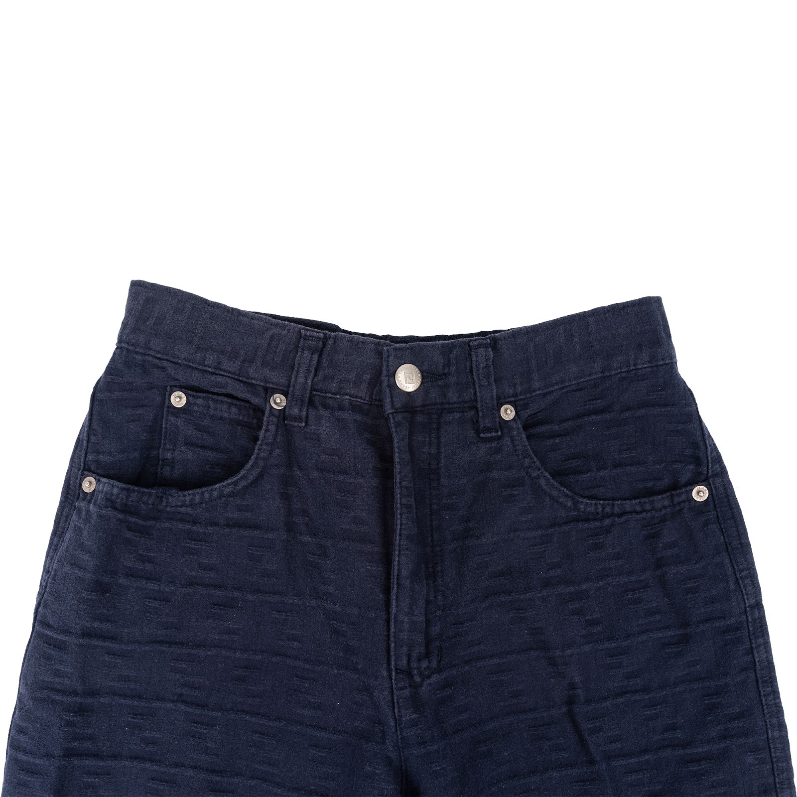 [🔄️B33 / F72] Fendi Navy Leather Jeans Trousers - vintageandkickz