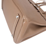 Hermès Etoupe Clemence Leather Palladium Birkin 35 Handbag