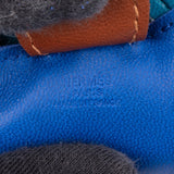 Hermès Blue Electric Tricolor Leather Rodeo PM Pendant
