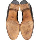 Gucci Black Brushed Leather GG Web Tassels Loafers (34,5)