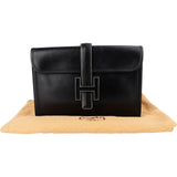 Hermès Noir Box Calf Jige Clutch