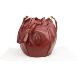 Cartier Bordeaux Leather Bucket Shoulder Bag